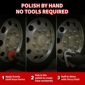 Renegade Products polish droplet on metal showing smooth texture and spreadability