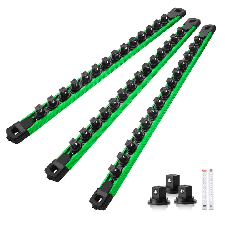 Reniteco front rail assembly showing three rails and organized sockets for faster selection