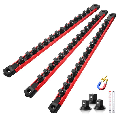 Reniteco front view of three 3/8" rails showing neat socket arrangement and fast access