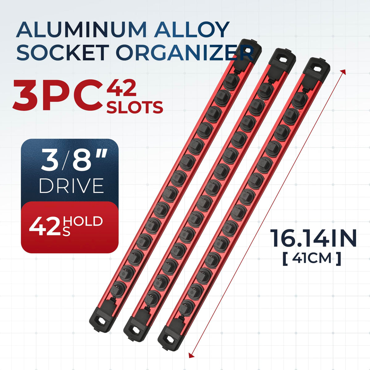 Reniteco sockets rotated to display size labels for faster correct socket selection