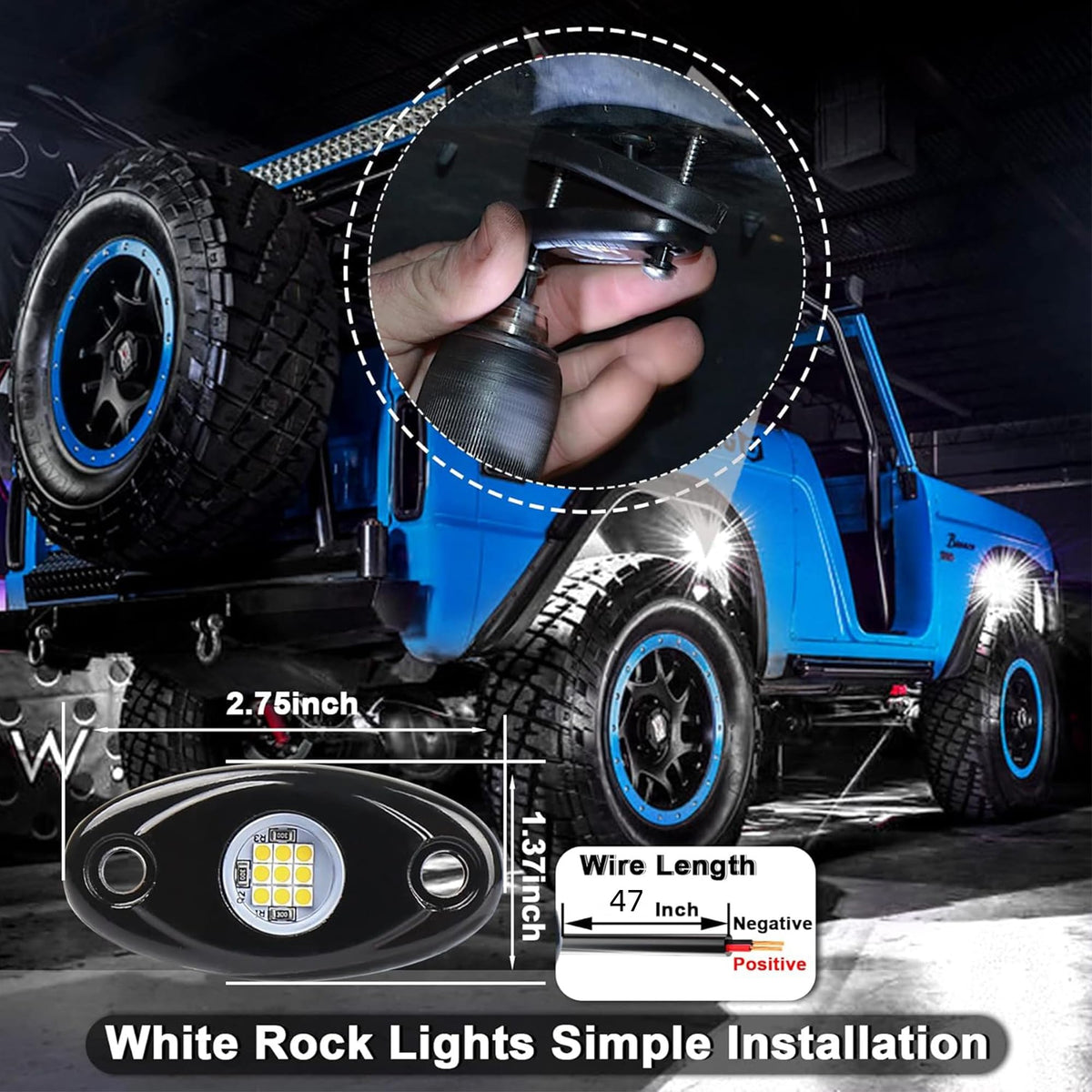 RENMAII-LIGHT rubber base detail with curved and flat sides, enables flexible mounting