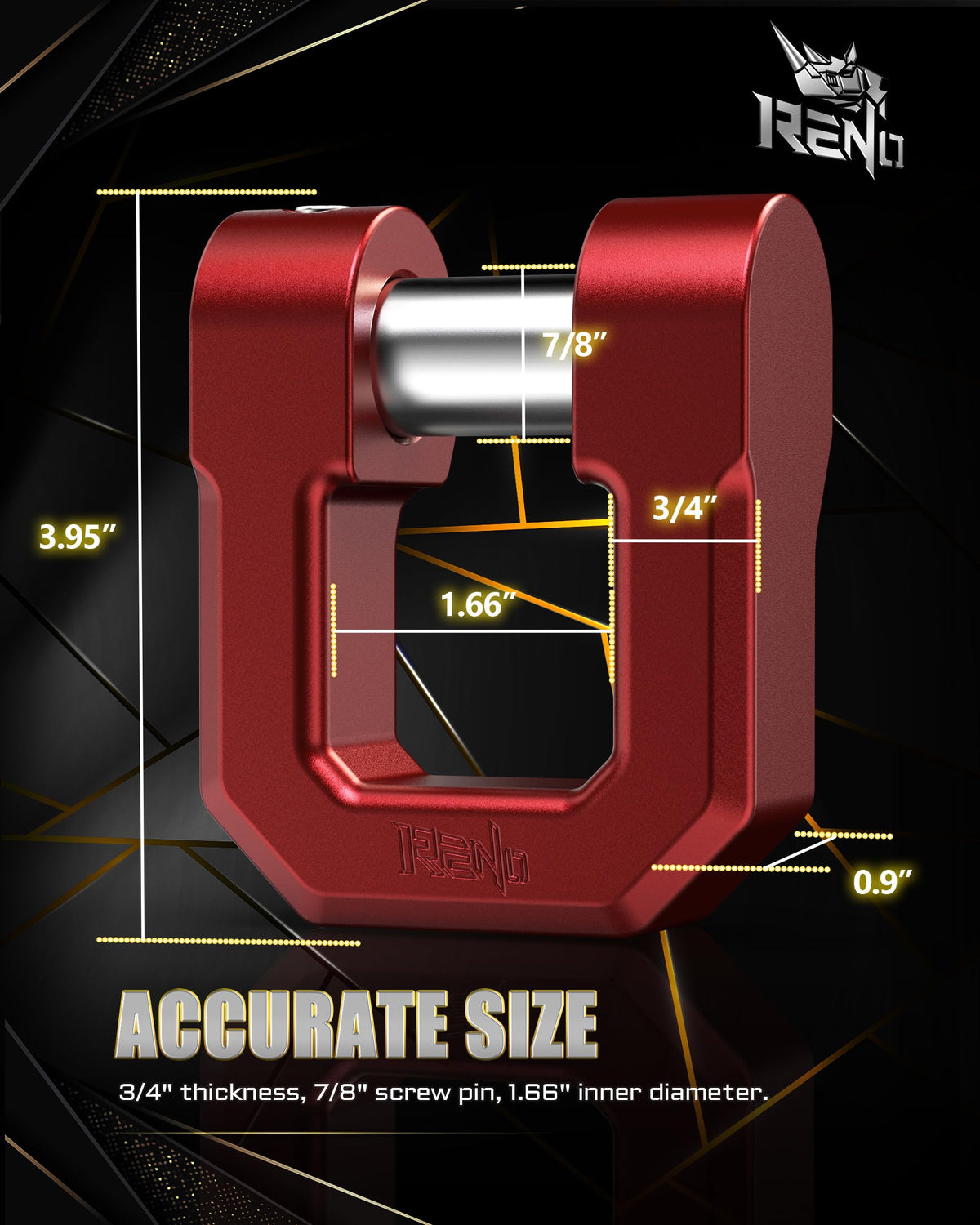 RENO red anodized surface detail showing corrosion resistance and durability benefit