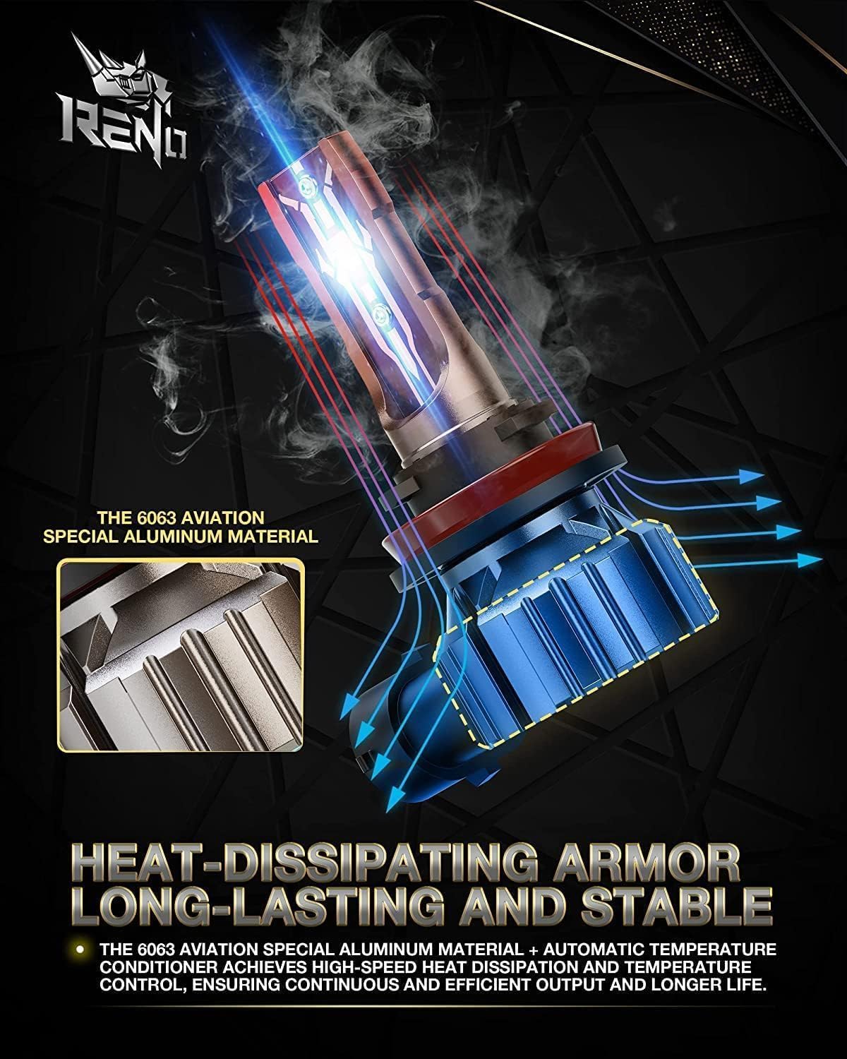 RENO fanless aviation aluminum body detail for passive cooling and long lifespan
