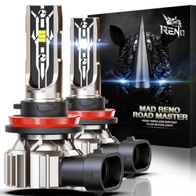 RENO H11 front view pack of 2 showing compact fit and bright output