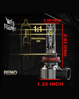 RENO H11 boxed contents displayed for easy replacement and fit