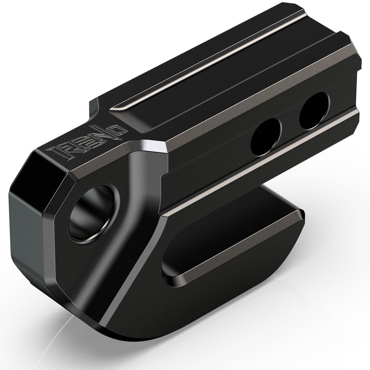 RENO hitch slider front profile showing skid shape and protection benefit