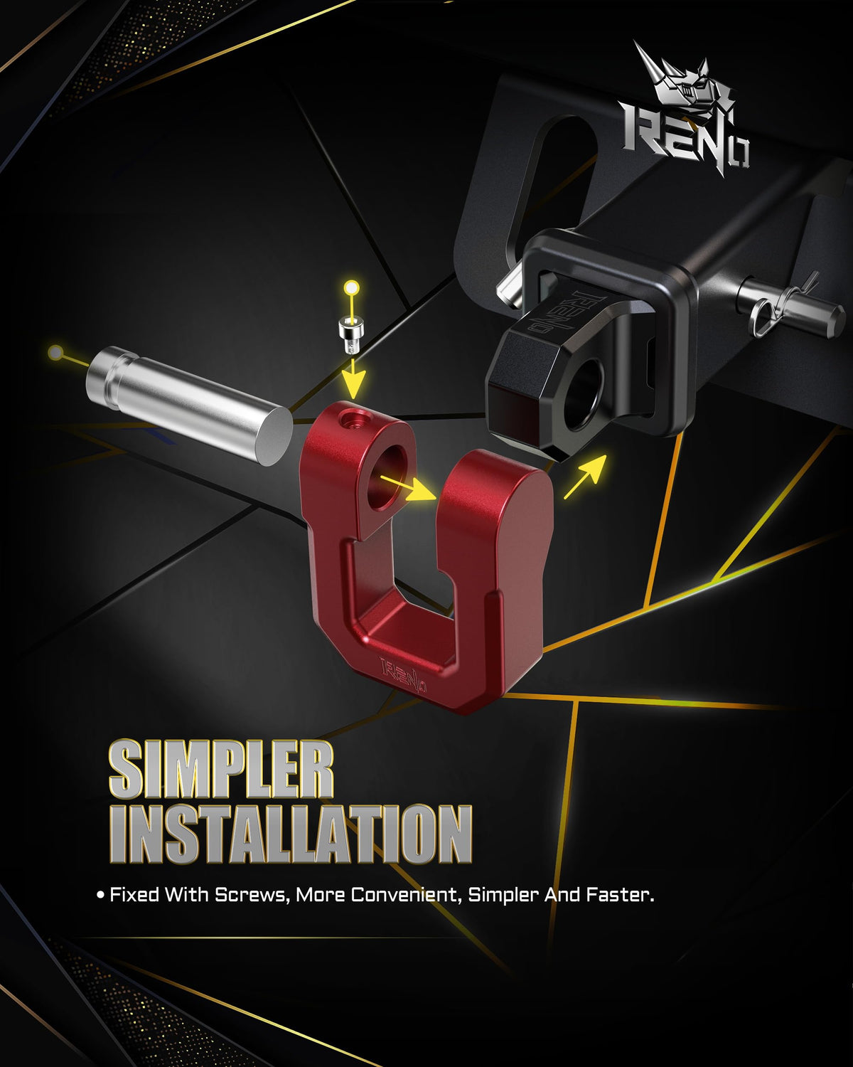 RENO shackle in use on truck recovery showing dependable anchor point during towing