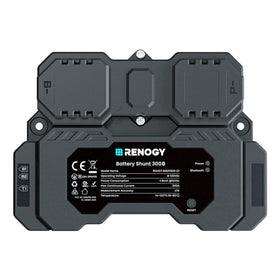Renogy front view of shunt 300 showing compact sensor and label for straightforward installation benefit