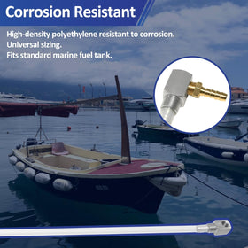 REPLACEMENTKITS pickup tube installed in a marine fuel tank showing reliable in-tank routing