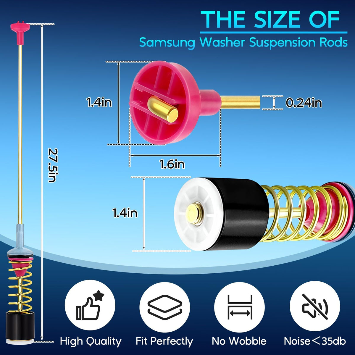 Replizo installed suspension rod inside Samsung washer reducing shake and noise