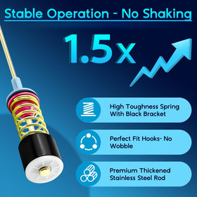 Replizo detailed spring and rubber tubing view showing vibration damping benefit