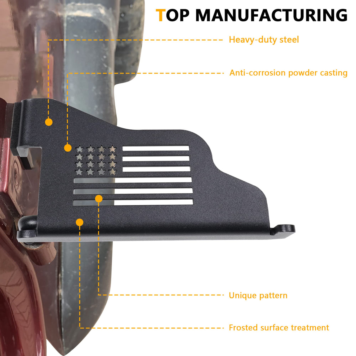 RERPRO pegs installed on Jeep Wrangler TJ front hinge offering stable support