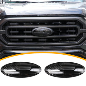 RERPRO front grille emblem cover showing American flag and clean finish benefit