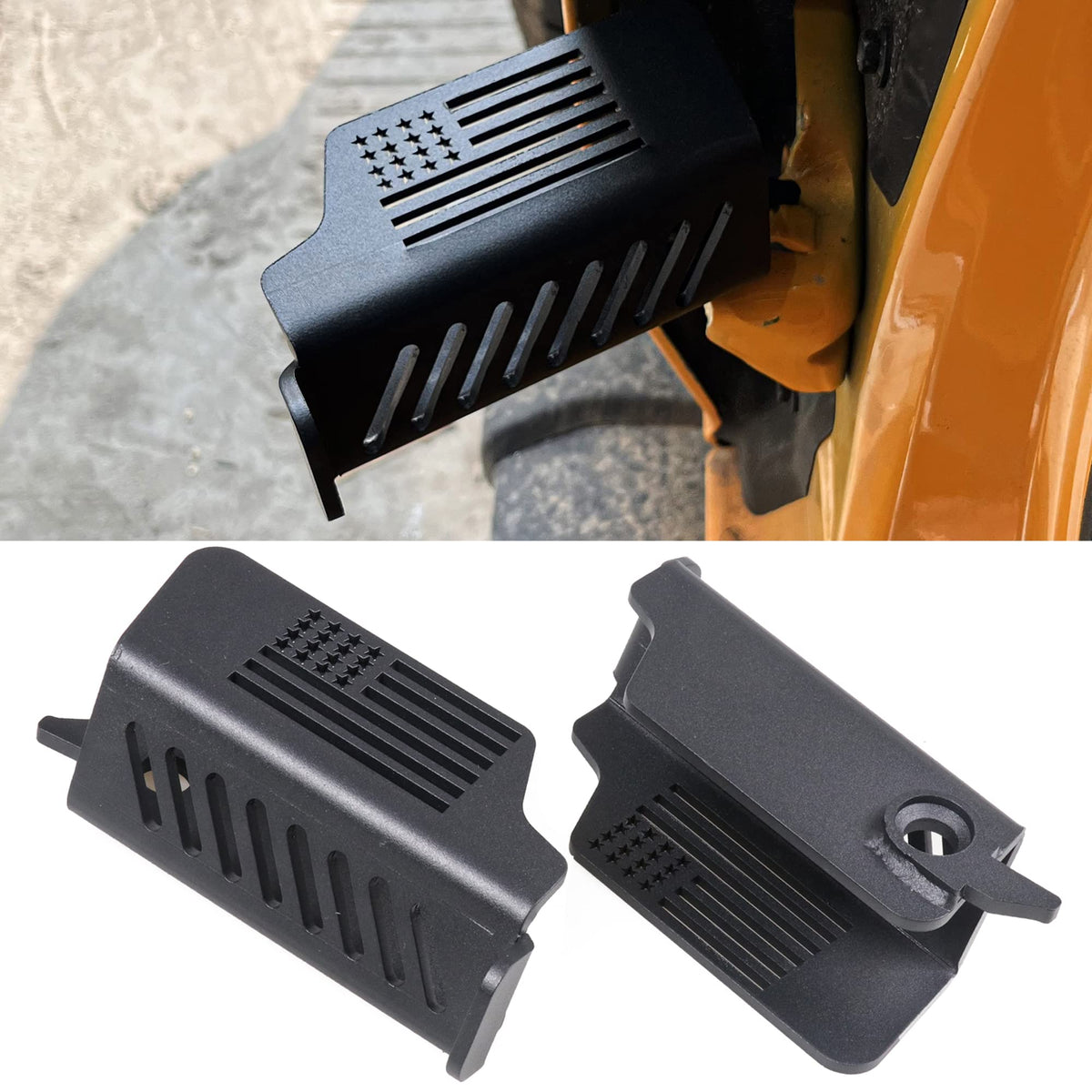 RERPRO front view of packaged foot pegs showing included parts and benefit of complete kit