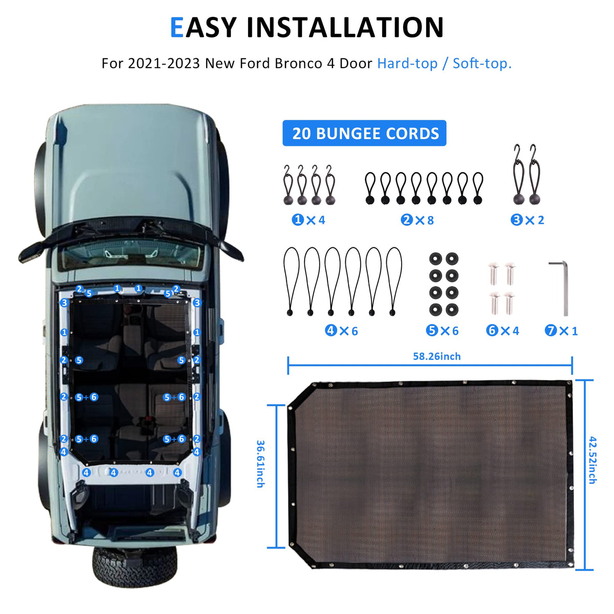 RERPRO neatly packed with included bungee cords and mounting accessories