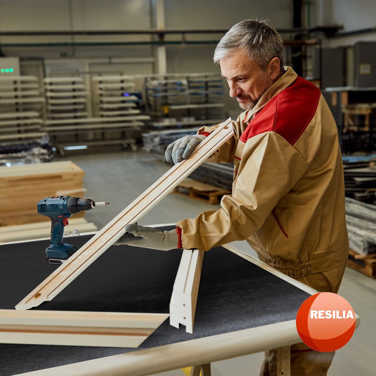 resilia mat catching hot-glue drips demonstrating heat-resistant protection
