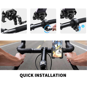 RESPECTED BRO clamp mounted on handlebar showing secure fit benefit