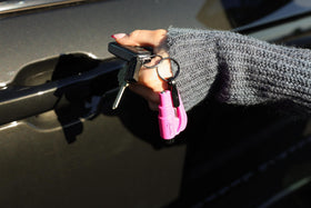 RESQME close-up of recessed stainless-steel blade for quick seatbelt cutting