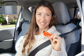 RESQME cutting seatbelt demonstration showing clean slice for fast occupant escape