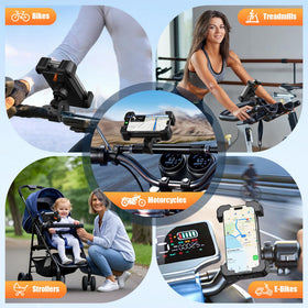 RESSONIC mount with water splashes showing water-resistant construction for rainy rides
