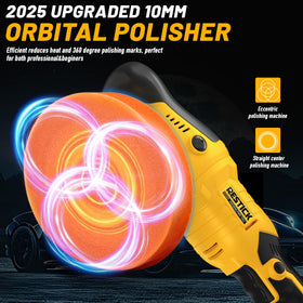 Restick polisher on car hood showing cordless use for convenient detailing