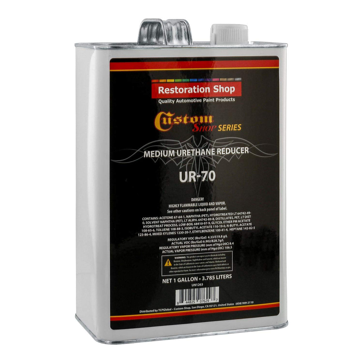 Restoration Shop UR70 gallon front label showing product use and mid-temperature benefit