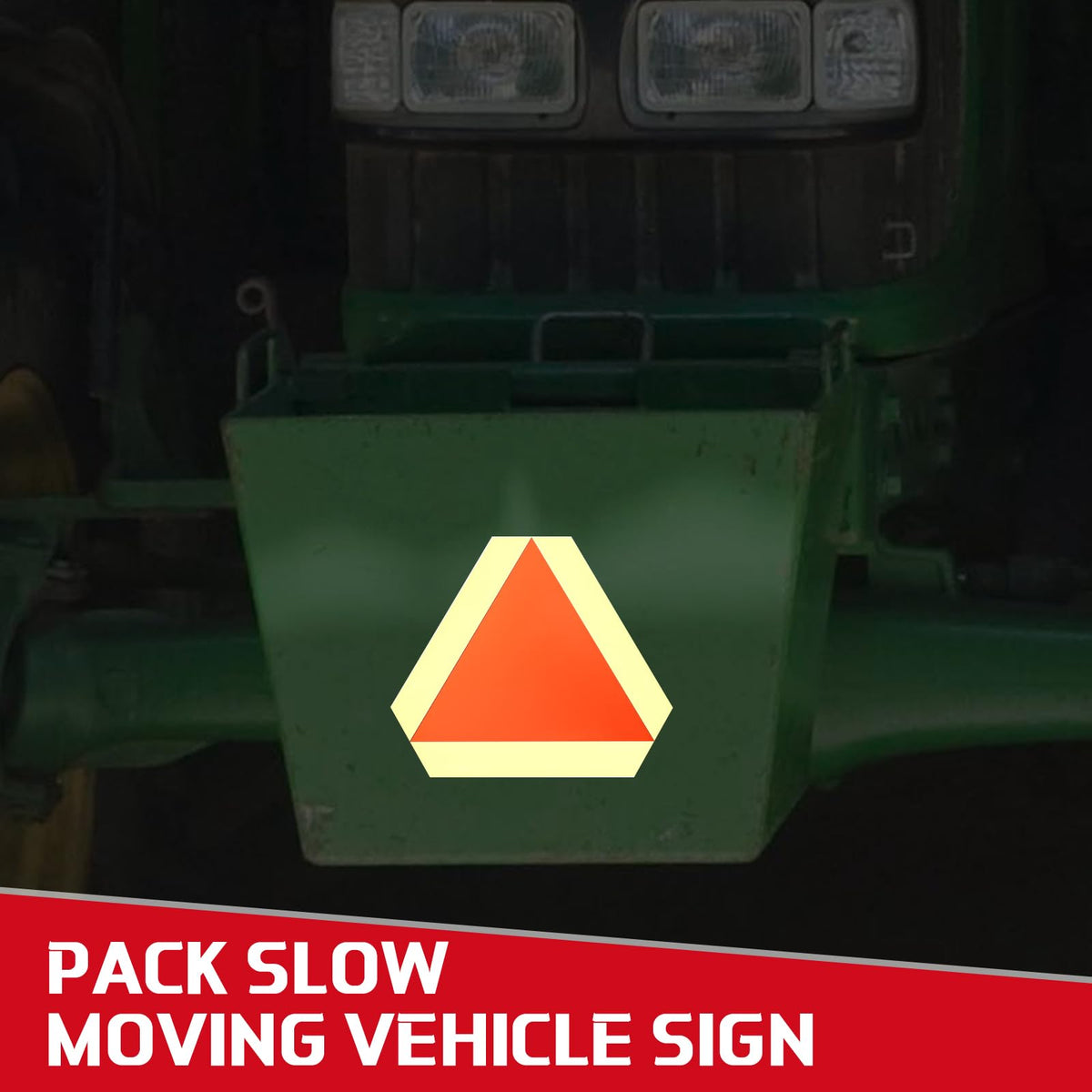Resurhang sticker on golf cart at dusk showing enhanced low-light noticeability