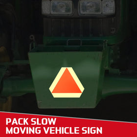 Resurhang sticker on golf cart at dusk showing enhanced low-light noticeability