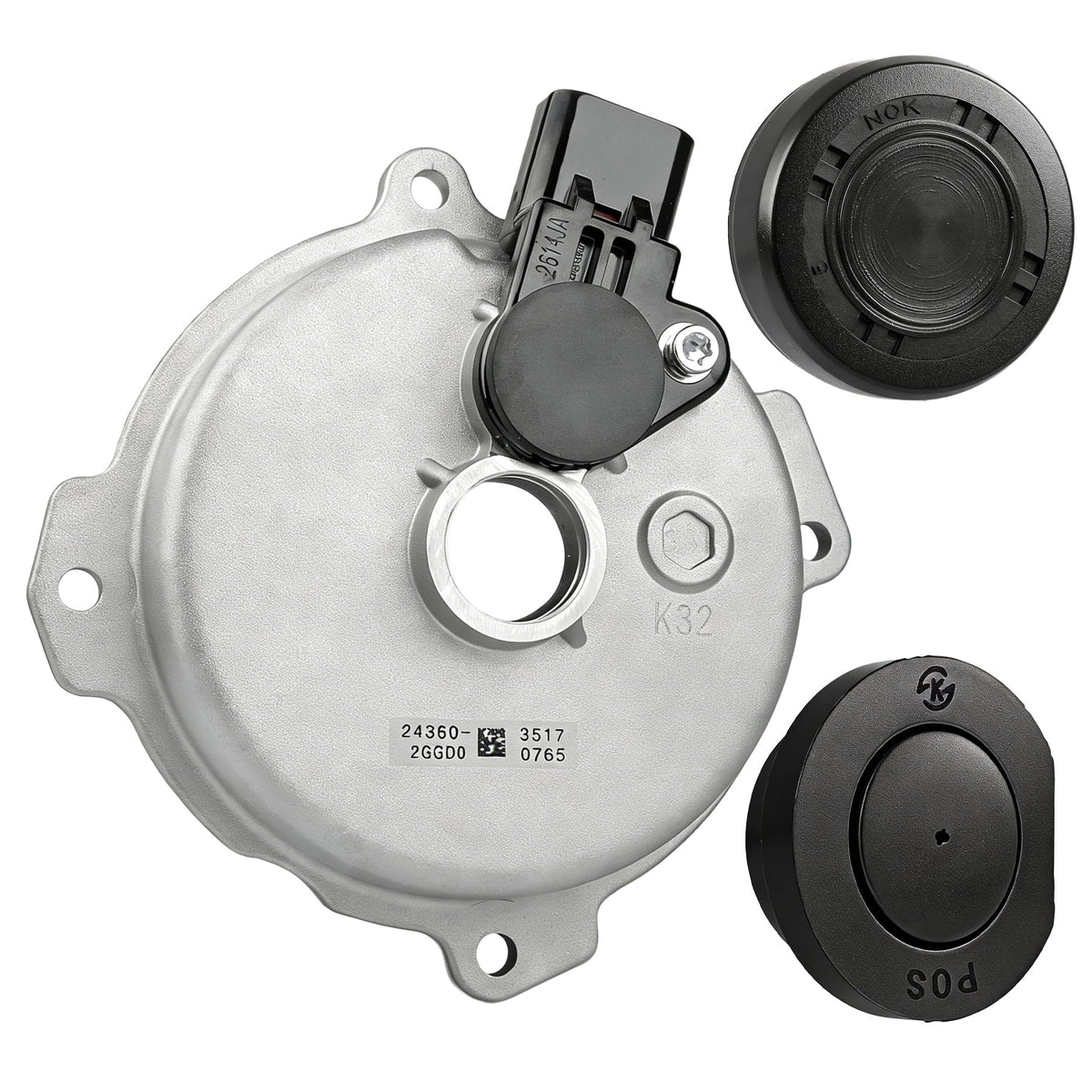 Retepif front view of solenoid and plugs showing complete kit and improved fit