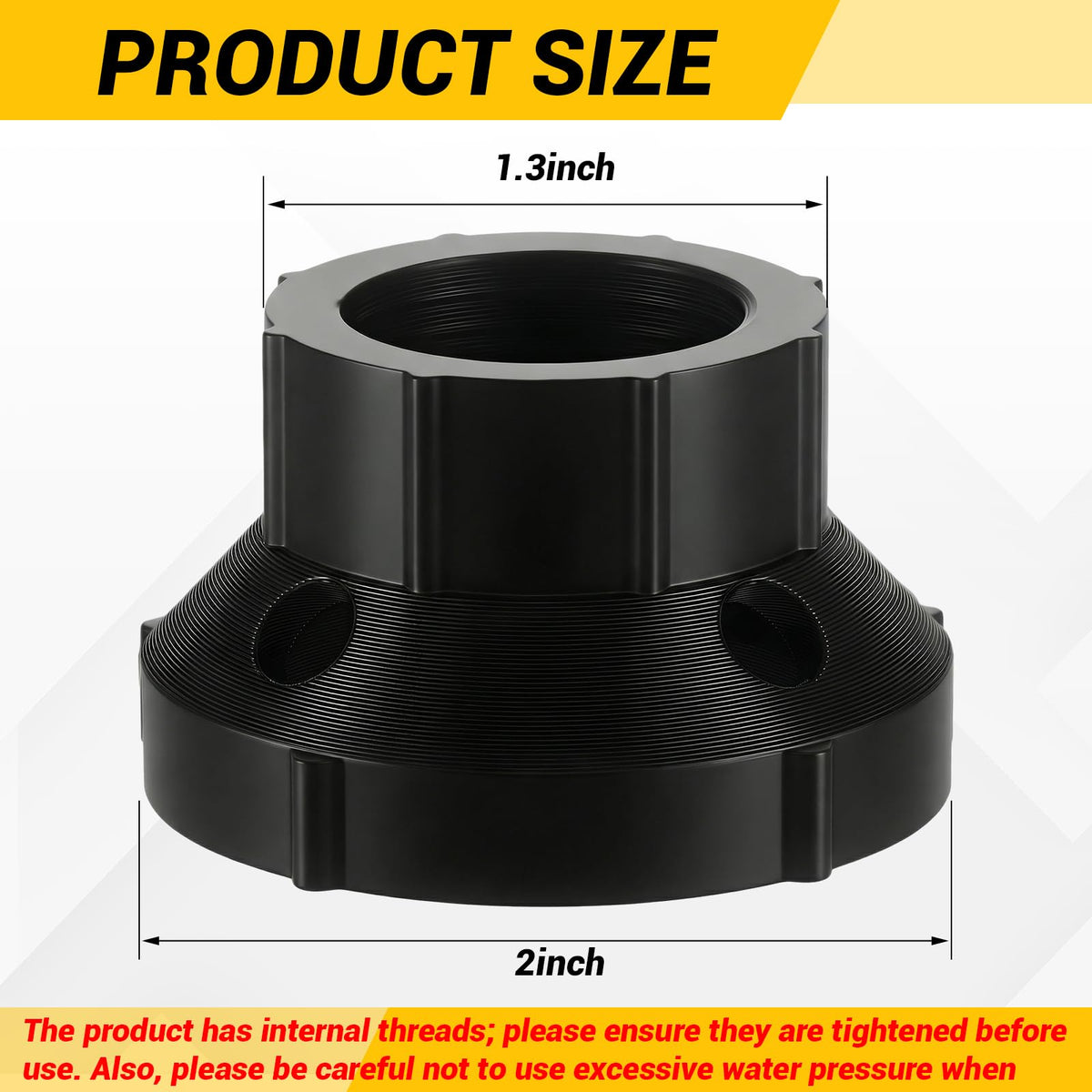 Retisee close-up of threaded detail showing leak-proof seal benefit