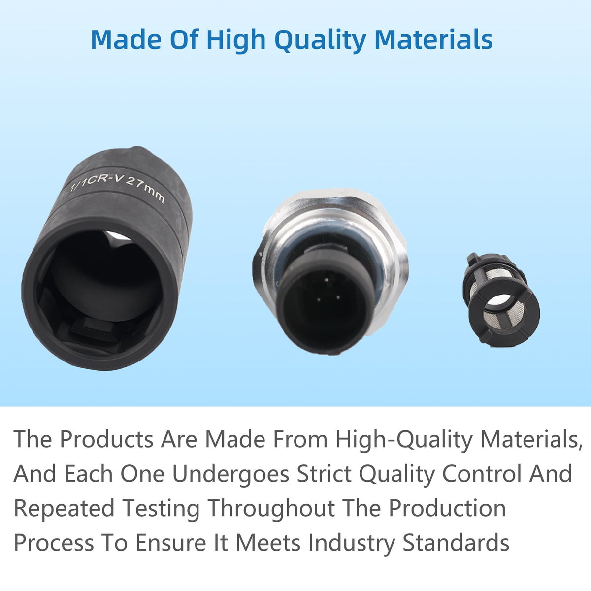 RETOMEY sensor next to ruler scale showing compact size for tight engine spaces