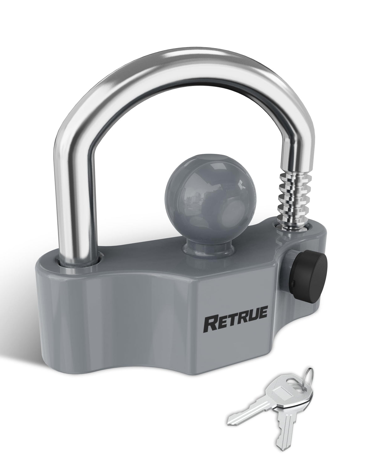 RETRUE front view of coupler lock showing secure fit and visibility benefit