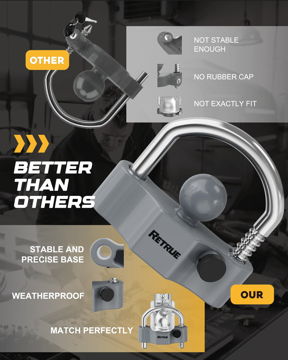 RETRUE keys showing thicker design for reduced wear and reliable operation