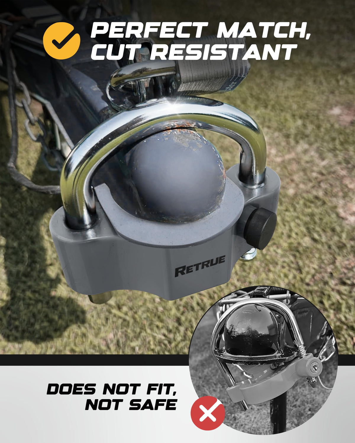 RETRUE lock cylinder with rubber cap protecting mechanism from moisture