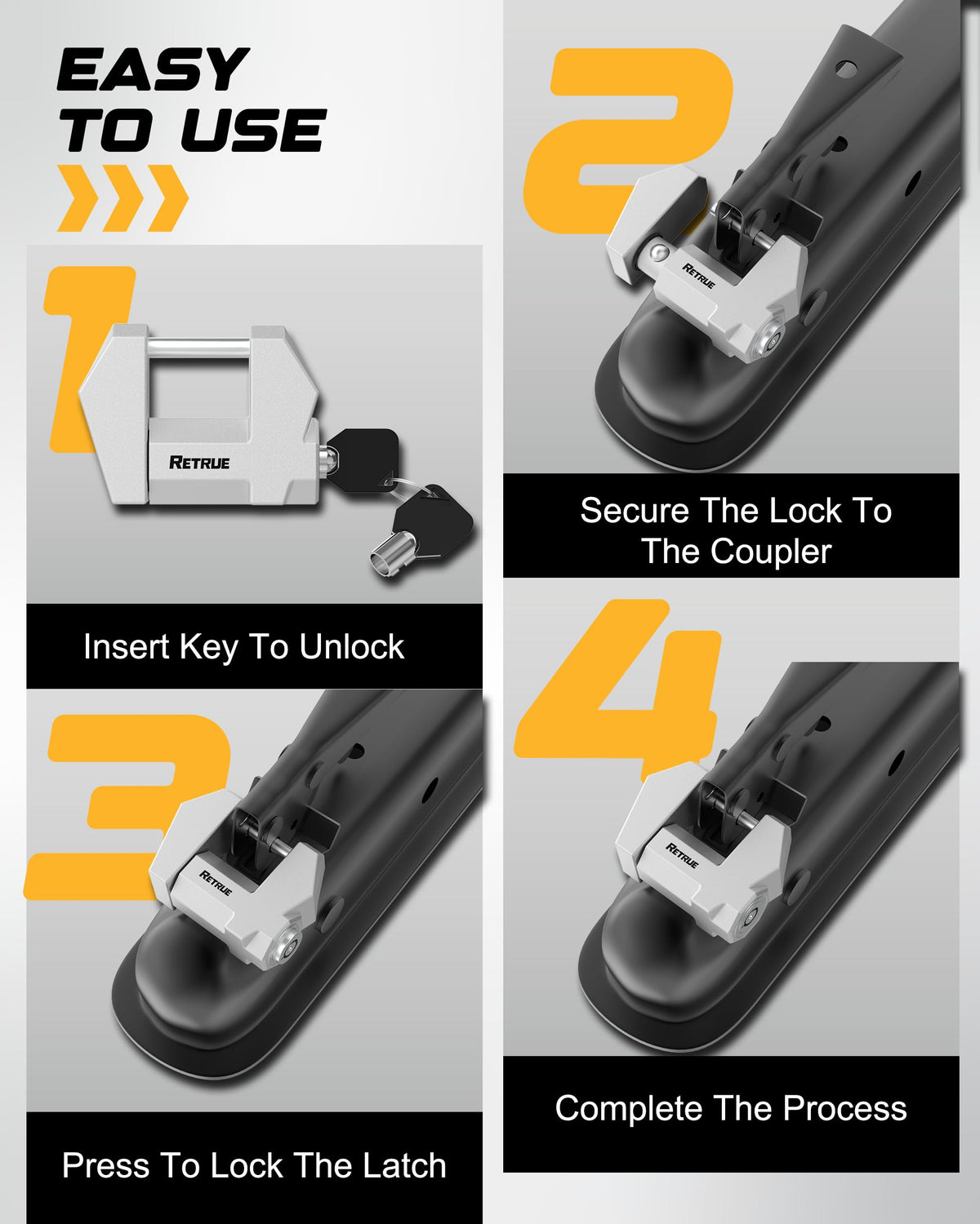 RETRUE Cyber Lock two reinforced keys displayed for durable backup advantage