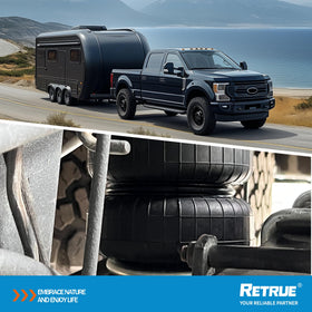 RETRUE dual-wheel fitment on rear axle showing compatibility and load support