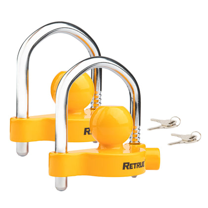 RETRUE front view of two-piece coupler locks showing compact deterrent
