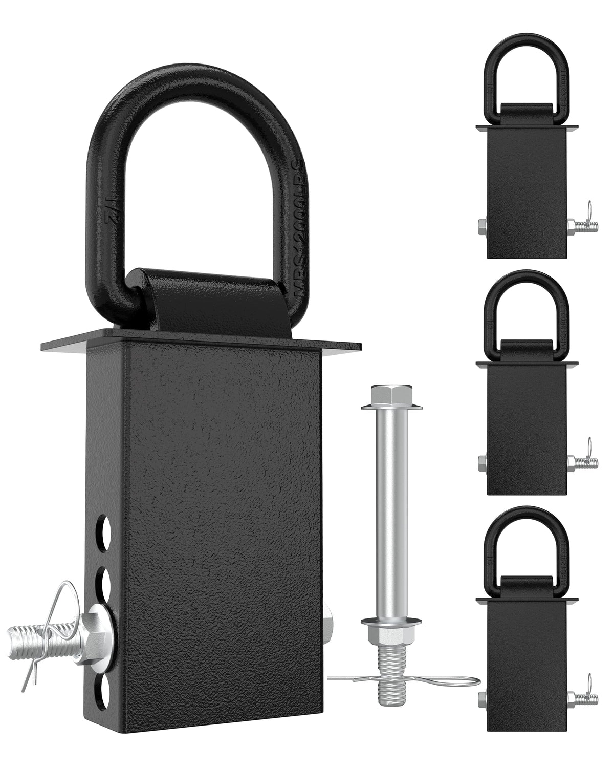RETRUE front view of four D-rings set showing complete kit and secure anchors