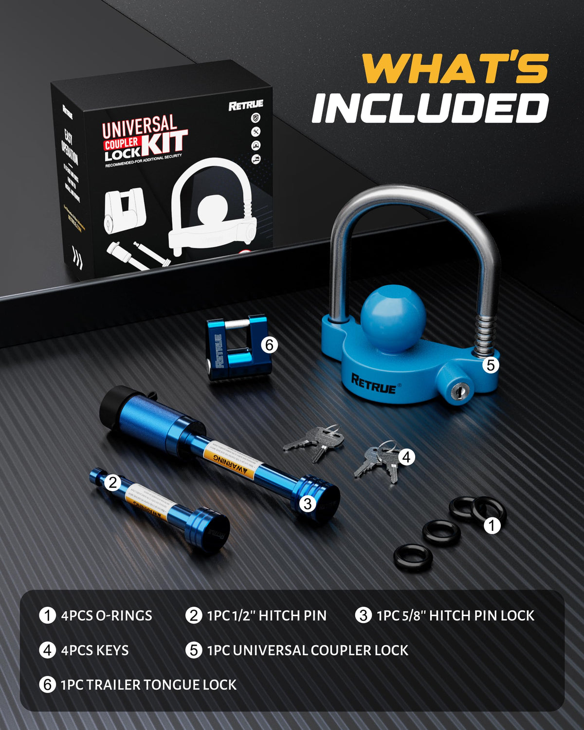 RETRUE receiver lock closeup displaying robust steel pin and security