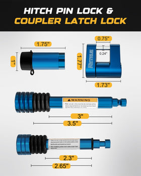 RETRUE lock set in blue fitted on a trailer demonstrating quick use