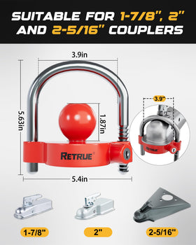 RETRUE large-diameter receiver pin detail showing heavy-duty construction benefit