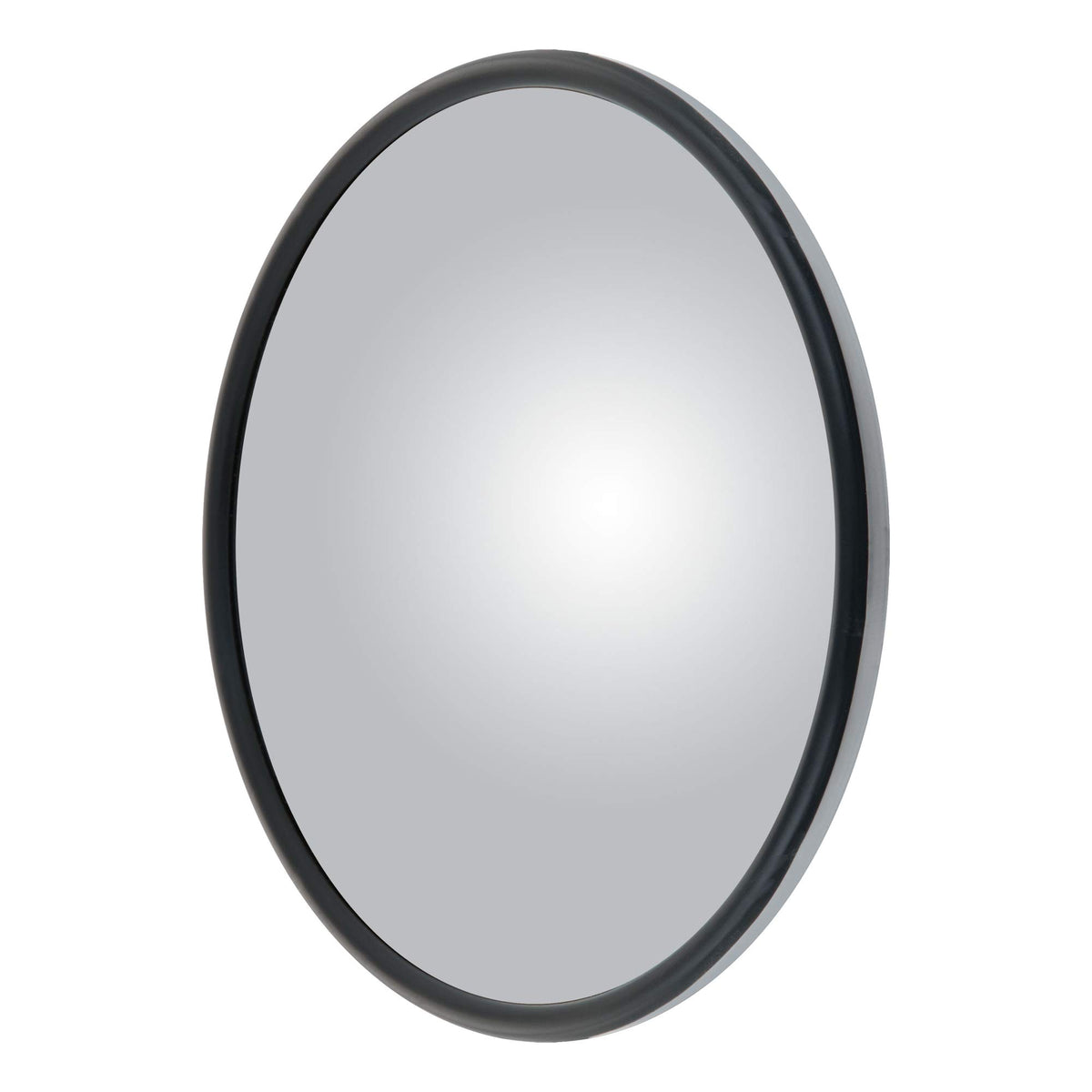 RETRAC front view of 8-inch convex mirror head showing wide field of view and benefit improved visibility