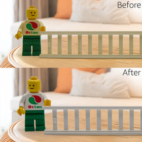 Retro-Brite on an electronic case reducing yellowing while preserving details