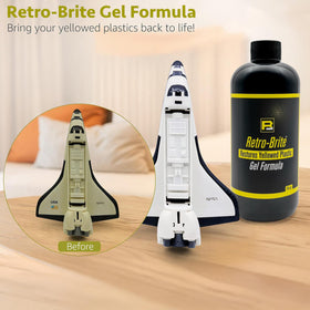Retro-Brite applied to sneaker midsoles restoring white look and improving appearance
