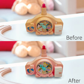 Retro-Brite three-step application staged to illustrate simple brush, expose, clean benefit