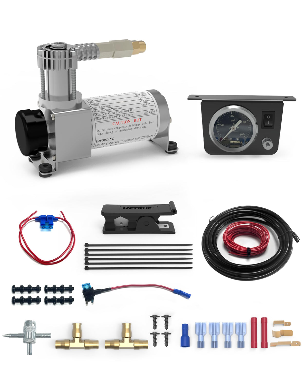 RETRUE compressor front unit showing compact design and fast inflation benefit