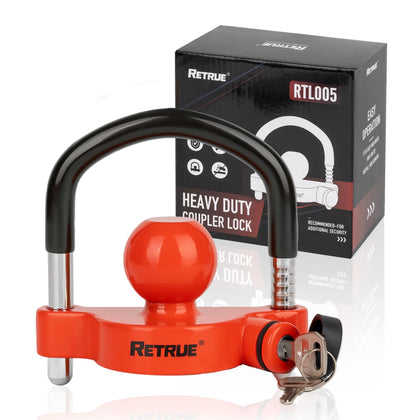 RETRUE front view showing red waterproof cover and visible deterrent
