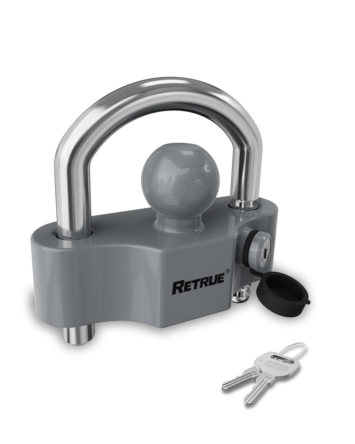 RETRUE front view showing lock assembly and secure storage benefit