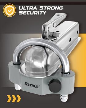 RETRUE installed on a trailer ball providing visible theft deterrence