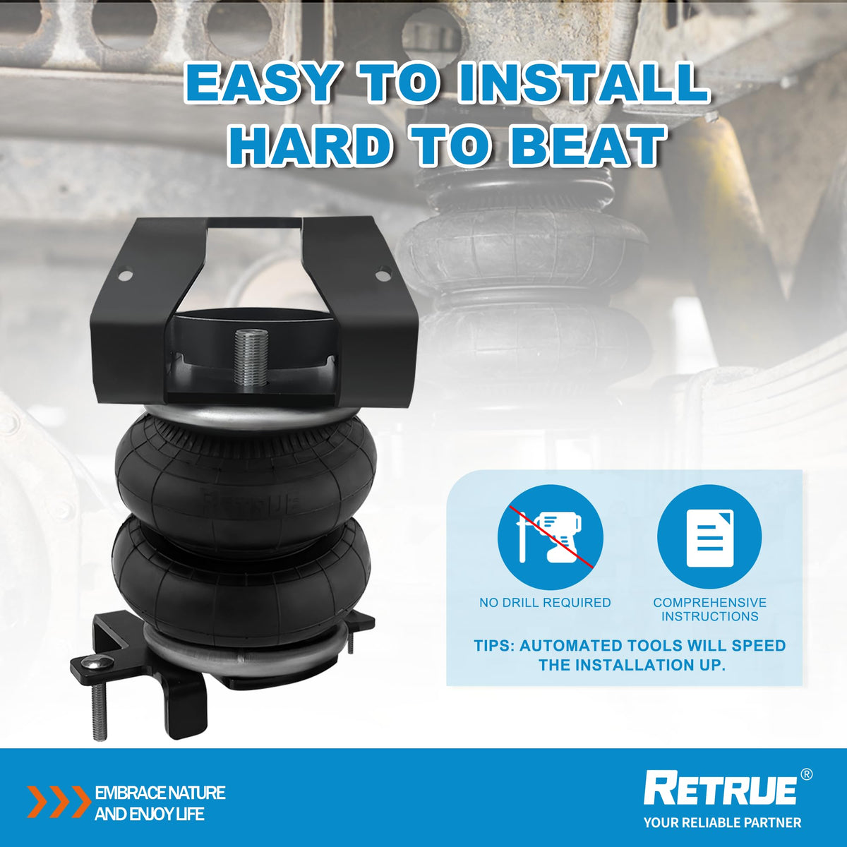 RETRUE truck towing trailer with kit fitted for stable, level towing